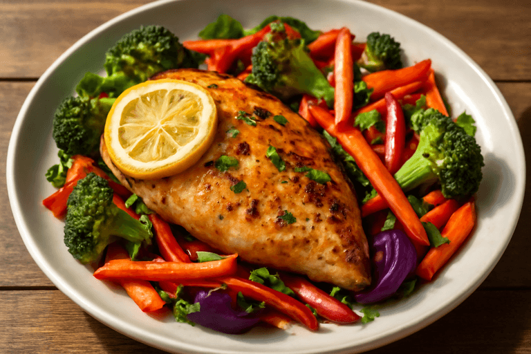 Pollo al Limón con Verduras Asadas