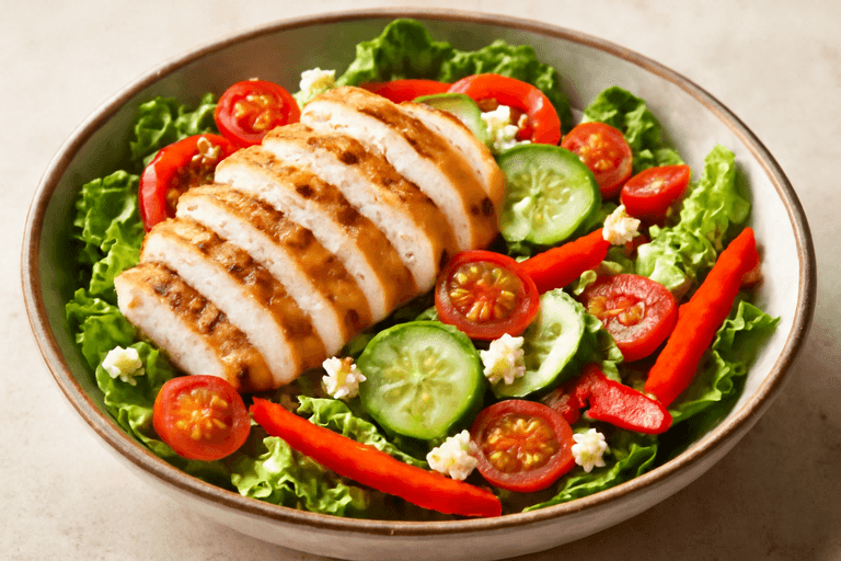 Ensalada Mediterránea de Pollo a la Parrilla