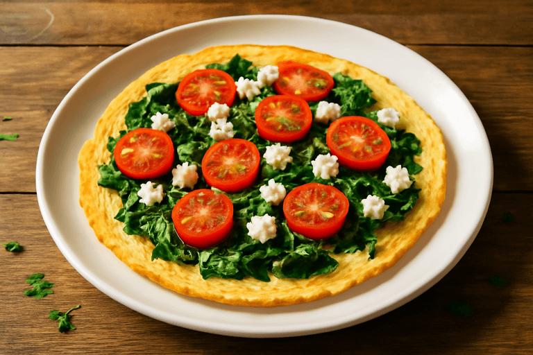 Proteinrik Grekisk Omelett med Spenat och Tomat
