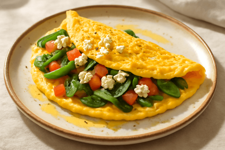 Κλασική Ομελέτα με Λαχανικά & Τυρί Φέτα