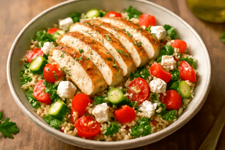 Ελαφριά Σαλάτα Κοτόπουλο με Κινόα και Λαχανικά