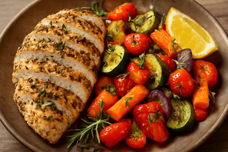 Herbed Grilled Chicken with Roasted Vegetables