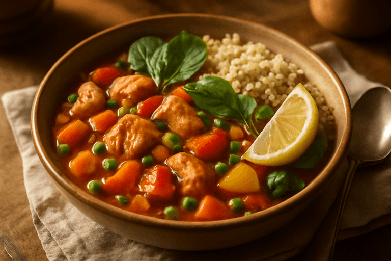 Lätt kycklinggryta med grönsaker och quinoa