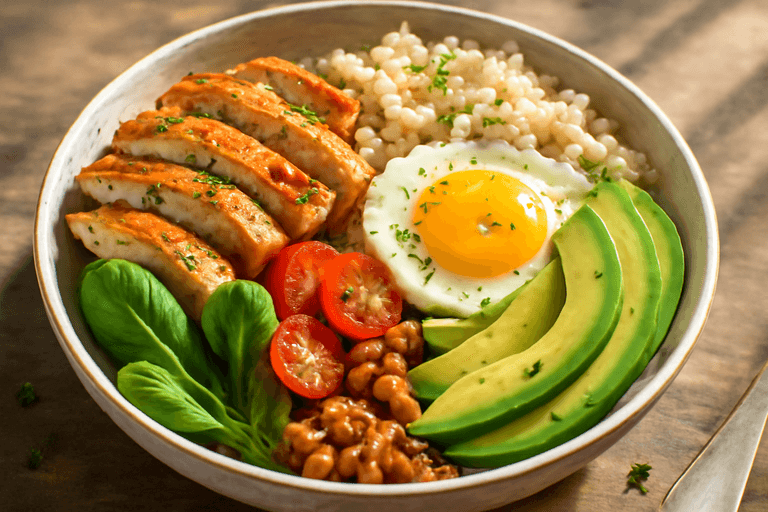 Bowl Energético de Pollo y Arroz Integral