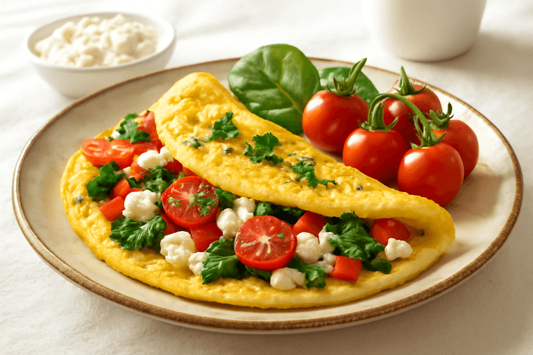 Proteinreiches Frühstücksomlett mit Gemüse