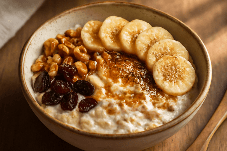 Power-Frühstücks-Bowl mit Hafer, Joghurt & Nüssen