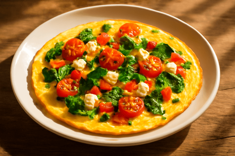 Energigivande ägg- och grönsaksomelett