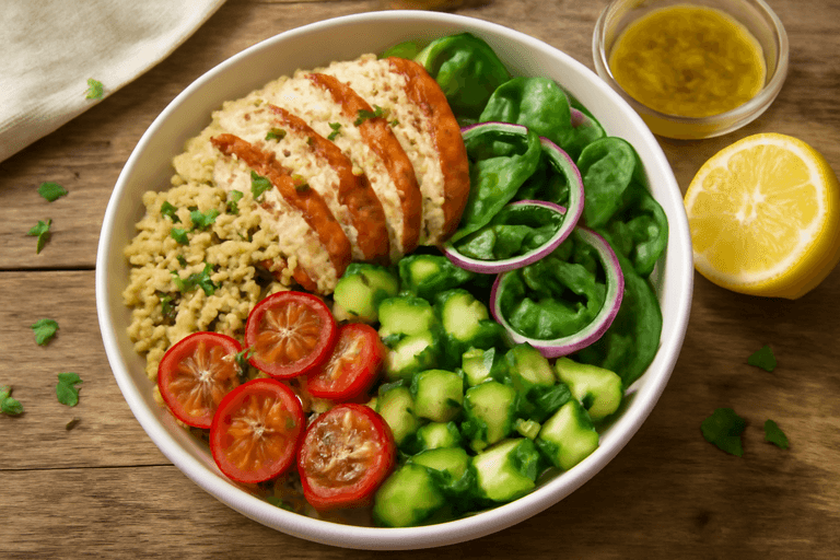 Kyckling- och Quinoasallad med Fräsch Citronvinägrett