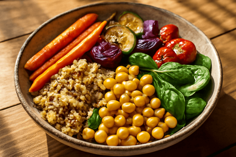 Bol de Quinoa Proteico con Verduras Asadas