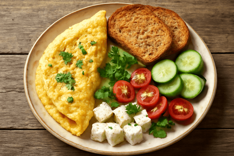 Fit Omletli Kahvaltı Tabağı