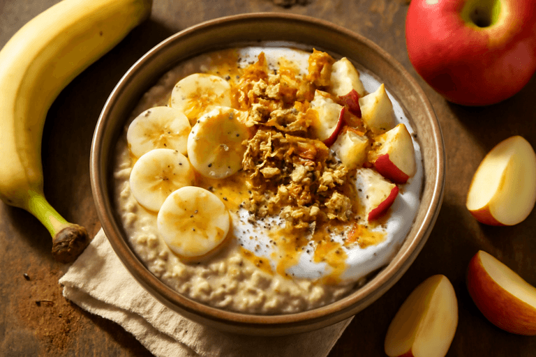 Power-Frühstücks-Bowl mit Haferflocken, Joghurt & Nüssen