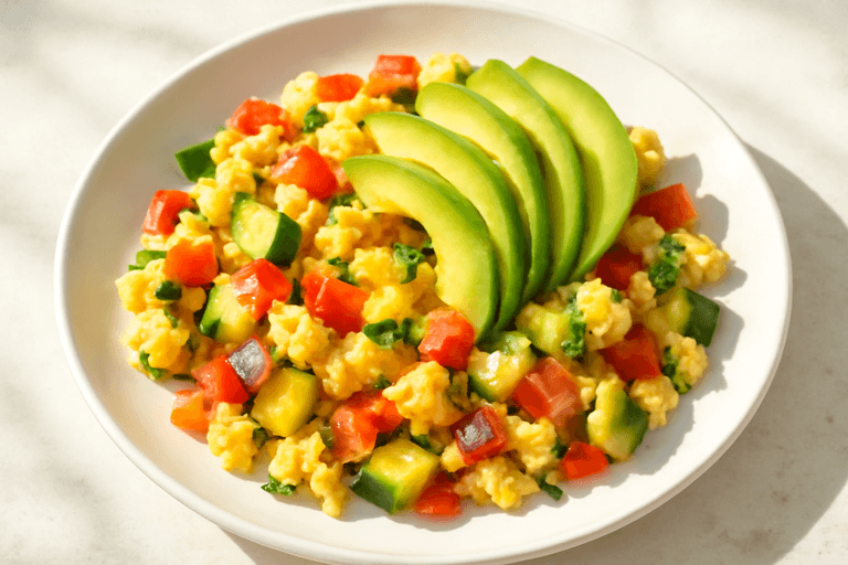 Energetyczna Jajecznica z Warzywami i Awokado