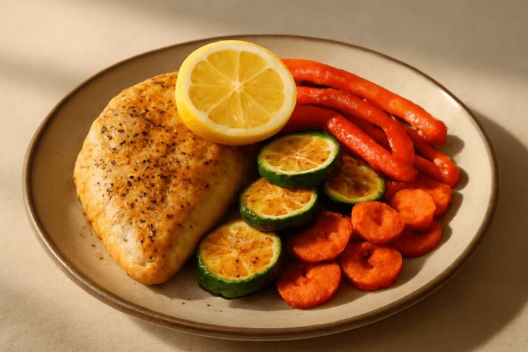 Pechuga de Pollo a la Plancha con Verduras Asadas