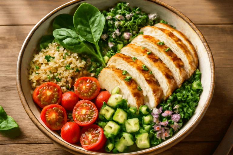 Kyckling- och Quinoasallad med Örtdressing