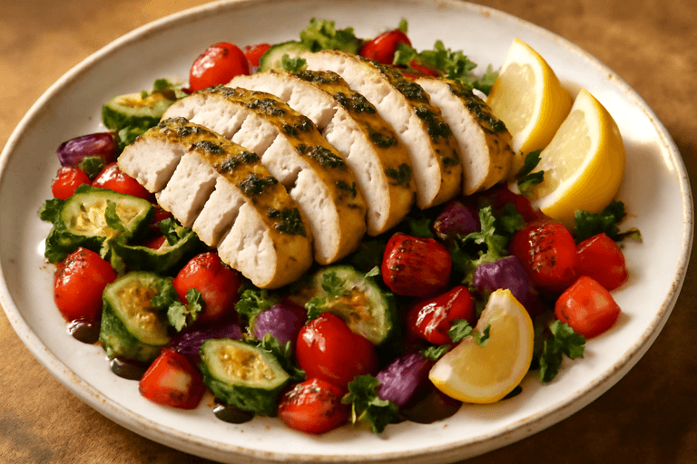 Grilled Herb Chicken with Roasted Vegetables