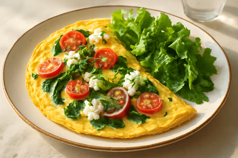 Omelette équilibrée aux légumes frais
