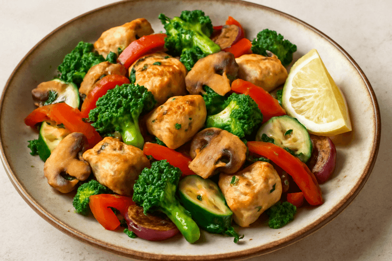 Leichtes Hähnchen-Gemüse-Pfannengericht