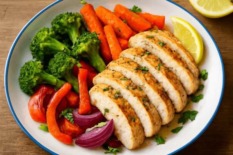 Lean Classic Herb-Grilled Chicken with Roasted Vegetables