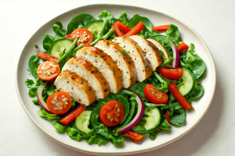 Lätt kycklingsallad med citron och örter