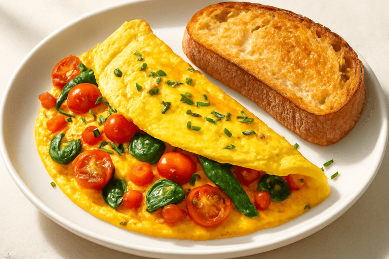 Sunrise Power Omelet with Toasted Sourdough