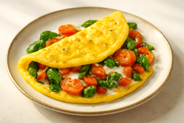 Proteinrik frukostomelett med grönsaker