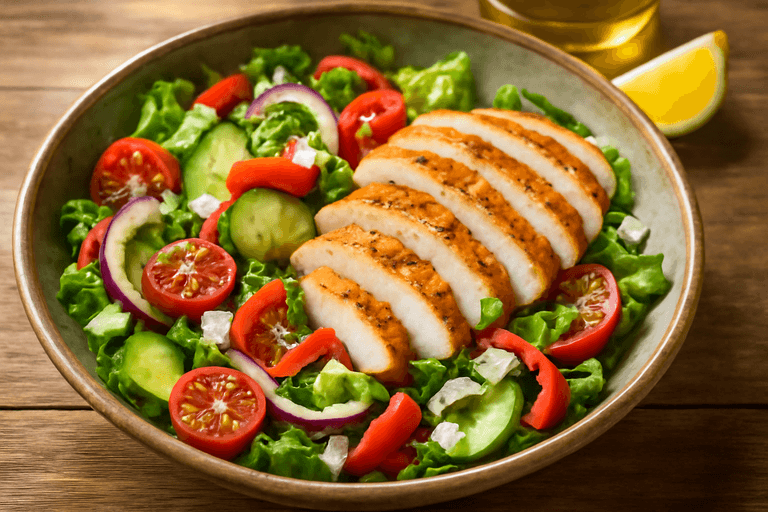 Lekka Sałatka z Kurczakiem i Warzywami