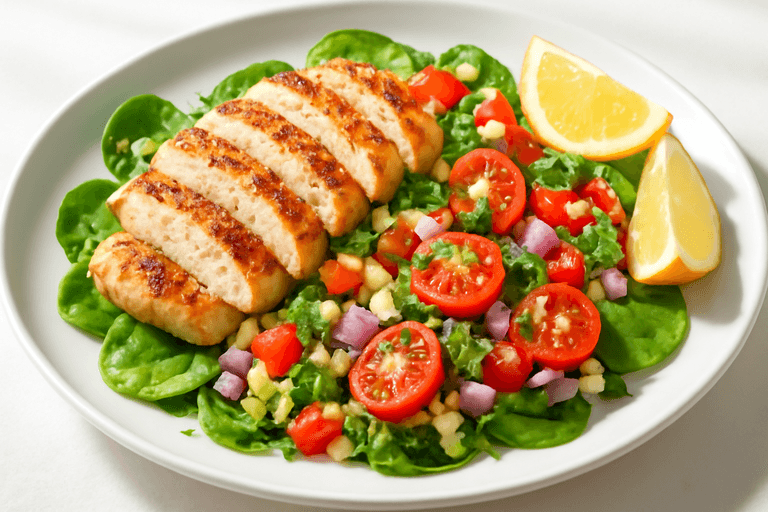 Klassisk kycklingsallad med citron och örter