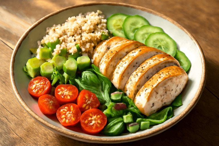 Ensalada de Pollo Asado con Quinoa y Aguacate