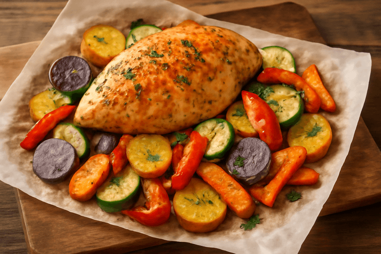 Κοτόπουλο στο φούρνο με λαχανικά & μυρωδικά