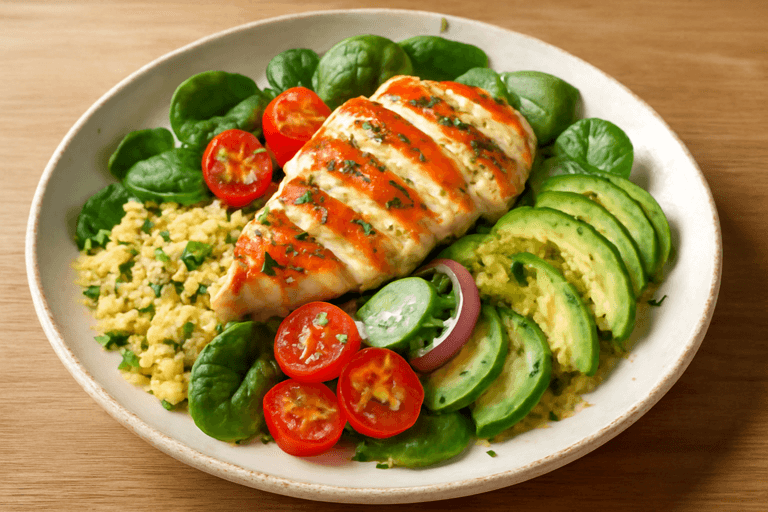 Energi-Boostande Kycklingsallad med Quinoa och Färska Grönsaker