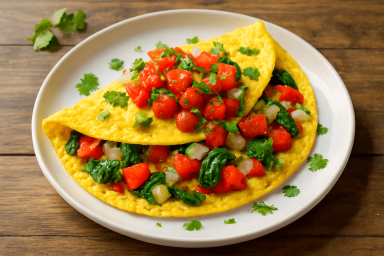 Protein-Packed Veggie Omelette with Fresh Tomato Salsa