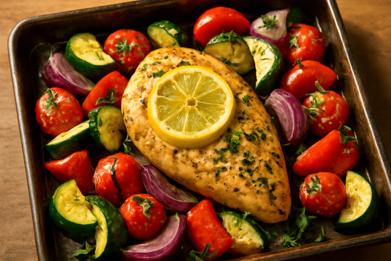 Herbed Lemon Chicken with Roasted Vegetables