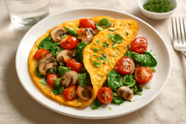 Leichtes Frühstücks-Omelett mit Gemüse