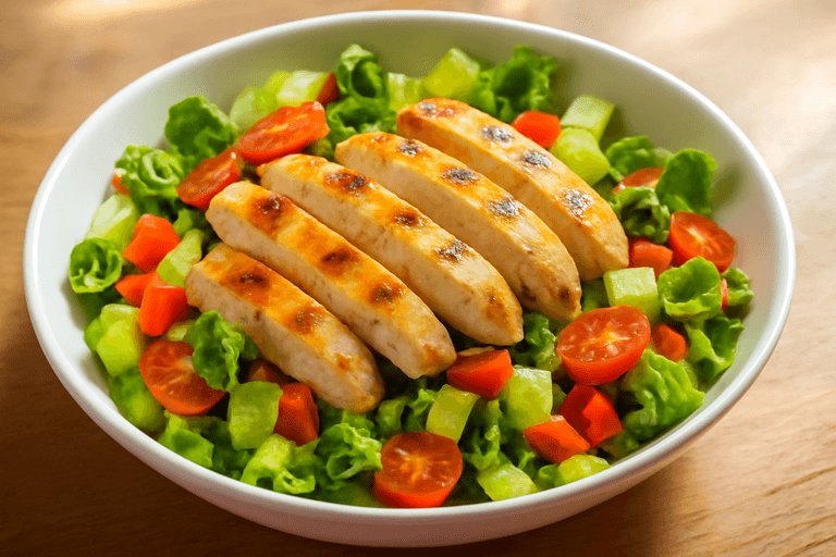 Leichter Hähnchen-Gemüse-Salat