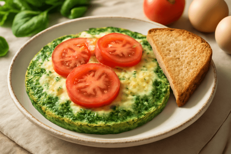 Tortilla Proteica de Espinaca y Queso
