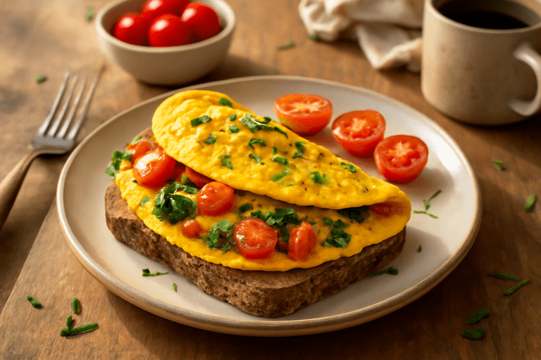 Krachtige Groente Omelet met Volkoren Toast