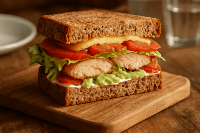 Panino Proteico con Pollo alla Griglia e Formaggio