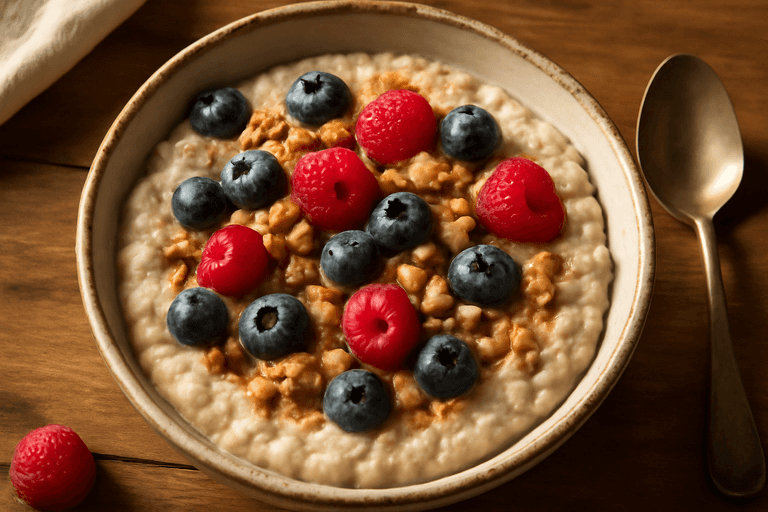 Energirik Havrefrukost med Bär och Nötter