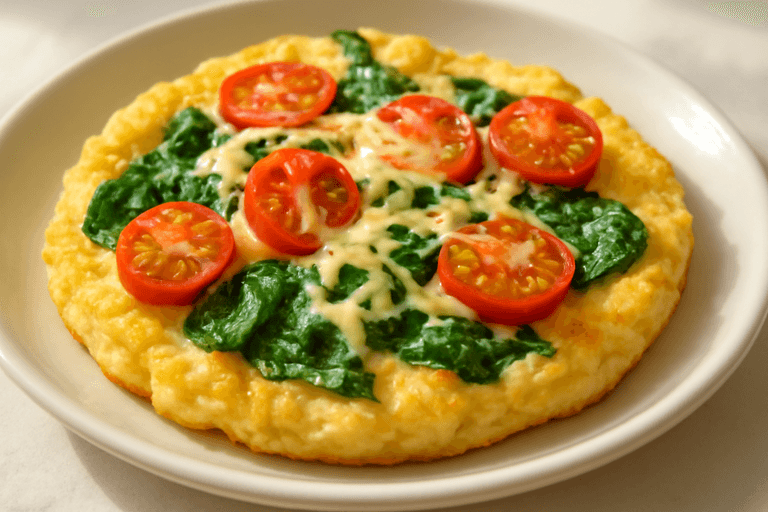 Proteinrik Omelett med Spenat och Tomat