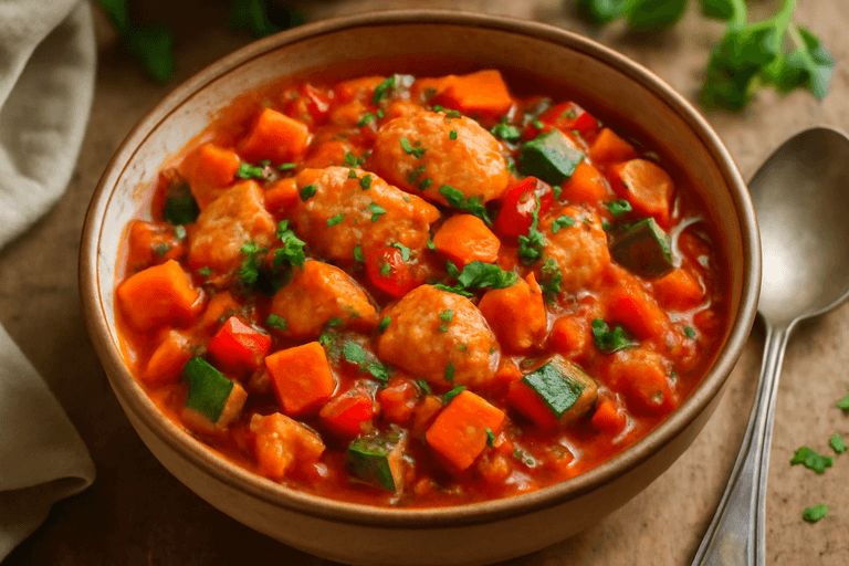 Lätt kycklinggryta med färska grönsaker