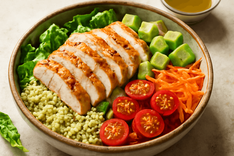 Salad Ayam Panggang dengan Quinoa dan Alpukat