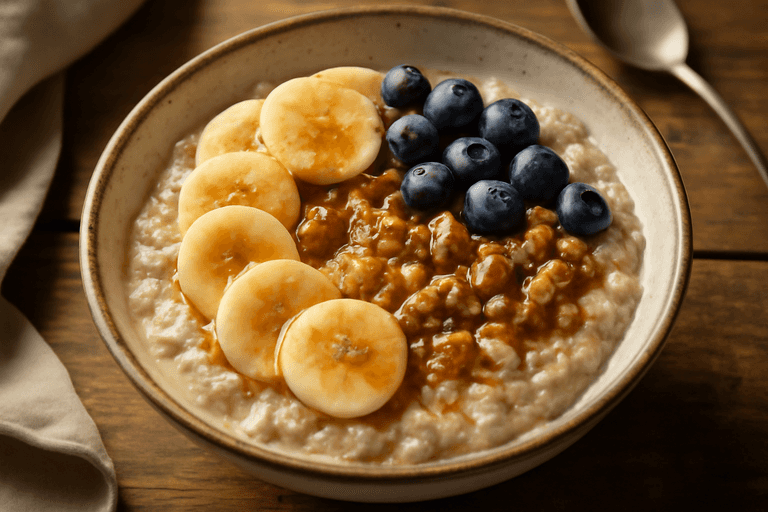 Klassieke Havermout Ontbijtkom met Bessen en Noten
