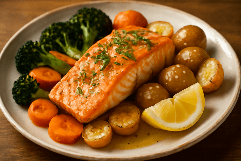 Klassieke Zalm met Geroosterde Groenten