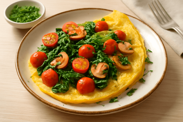 Omelette légère aux légumes de saison