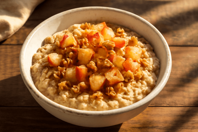 Klassiek Havermout Ontbijt met Appel en Walnoten