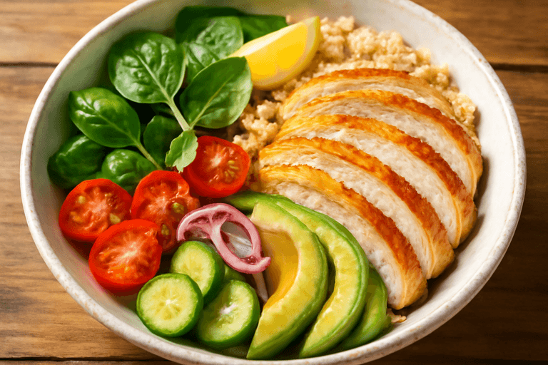 Fargerik Kyllingsalat med Quinoa og Avokado