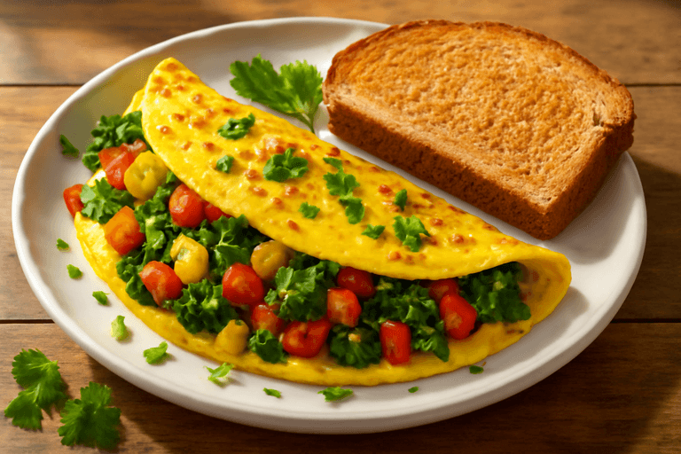 Protein-Packed Veggie Omelette with Whole Grain Toast