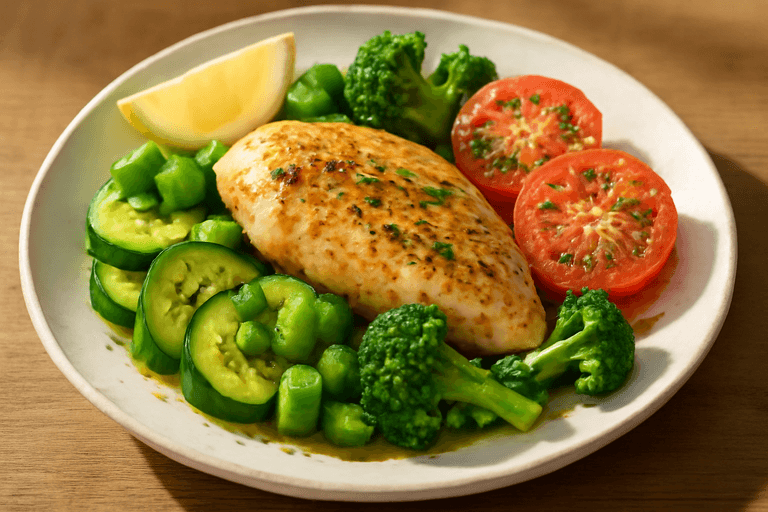 Ελαφρύ Ψητό Κοτόπουλο με Λαχανικά & Μυρωδικά