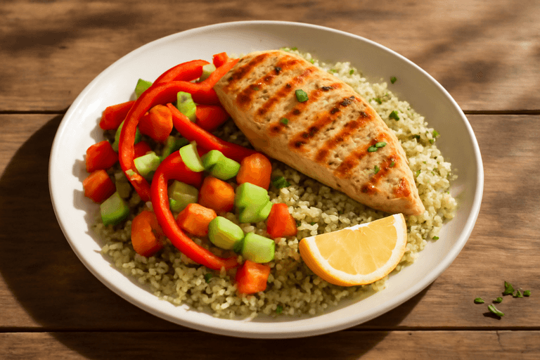 Κοτόπουλο στη Σχάρα με Λαχανικά και Κινόα