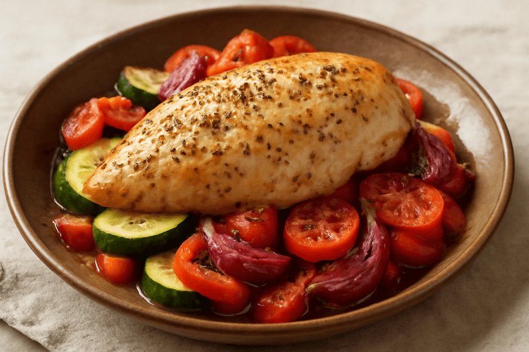 Pollo al Horno con Verduras Mediterráneas